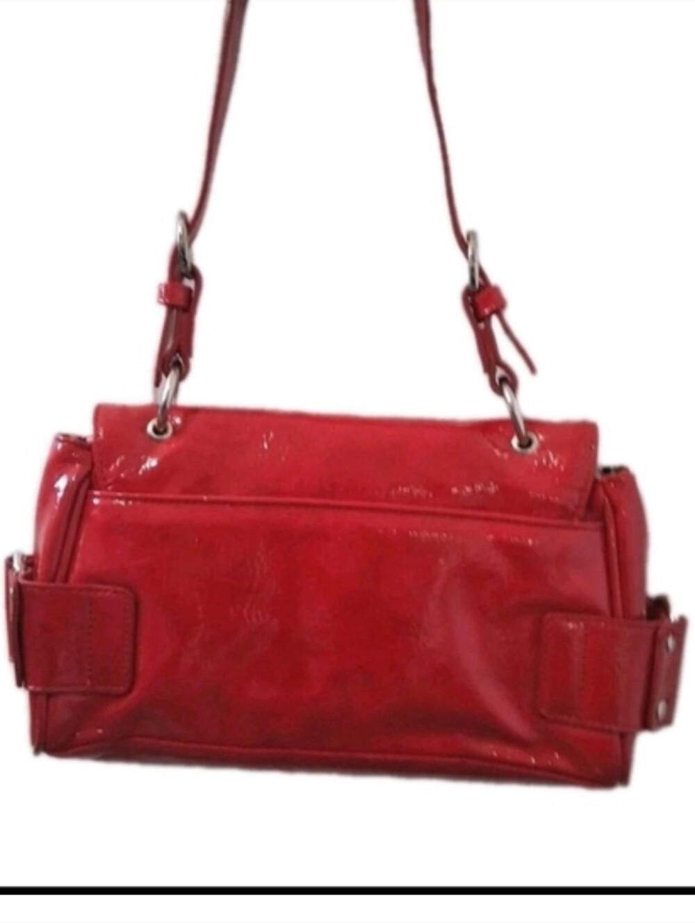 Naturalizer Red Patent Shoulder Bag Y2K Buckle Purse/Like New - Picture 5 of 6